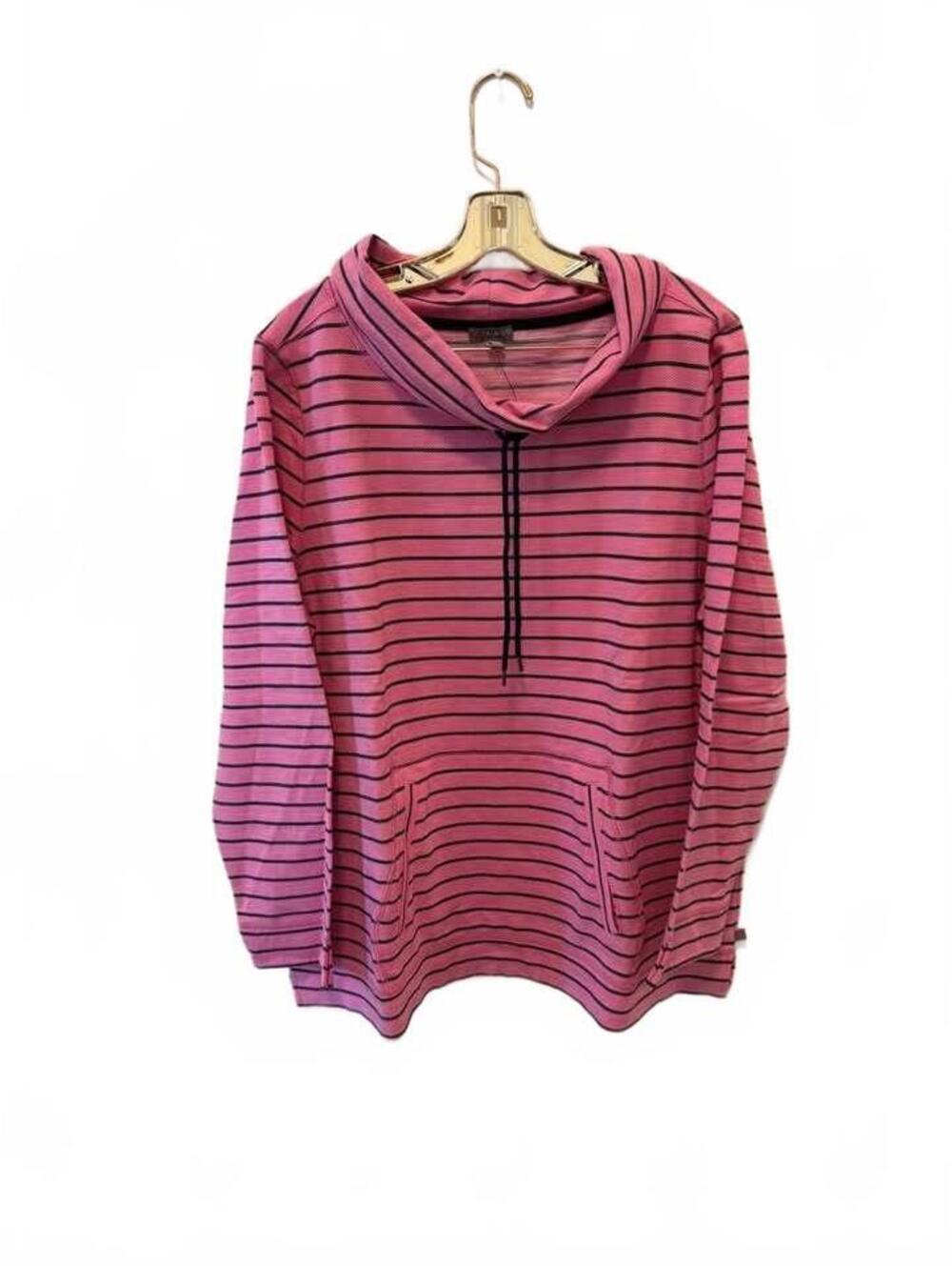 NEW! Talbots Pink Striped Cowl Neck Pullover Size XL